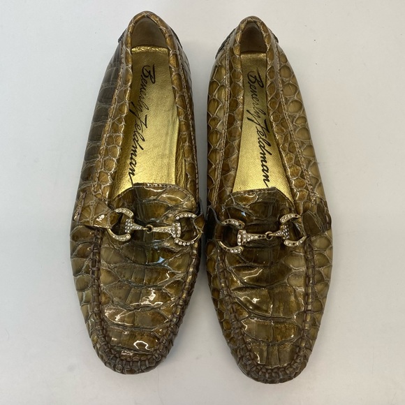 Beverly Feldman Shoes - Beverly Feldman Gold Riding Bit Rhinestone Loafers (36.5)